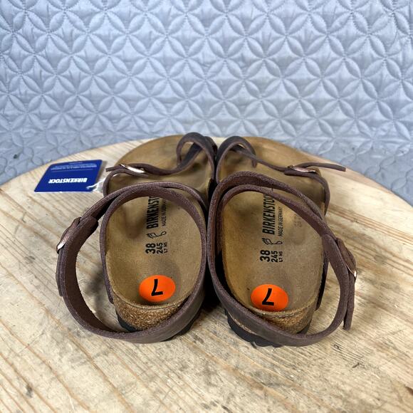Birkenstock Sandals Women's 7 (38) Yara Brown Oiled Leather NWT - Picture 5 of 8
